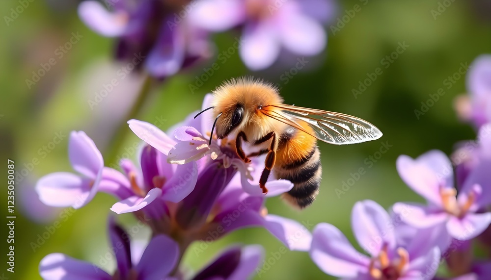 a bee that is sitting on a purple flower a bee that is sitting on a purple flower