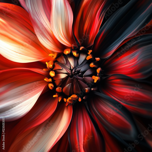 Close-up Dahlia Flower with Vibrant Colors