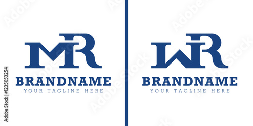 Letters MR and WR Monogram Logo, for business with MR RM WR RW initials