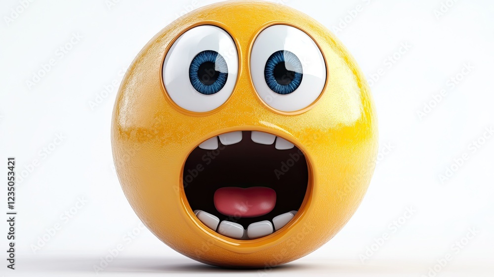 Fototapeta premium PNG 3D emoticon with crazy face 