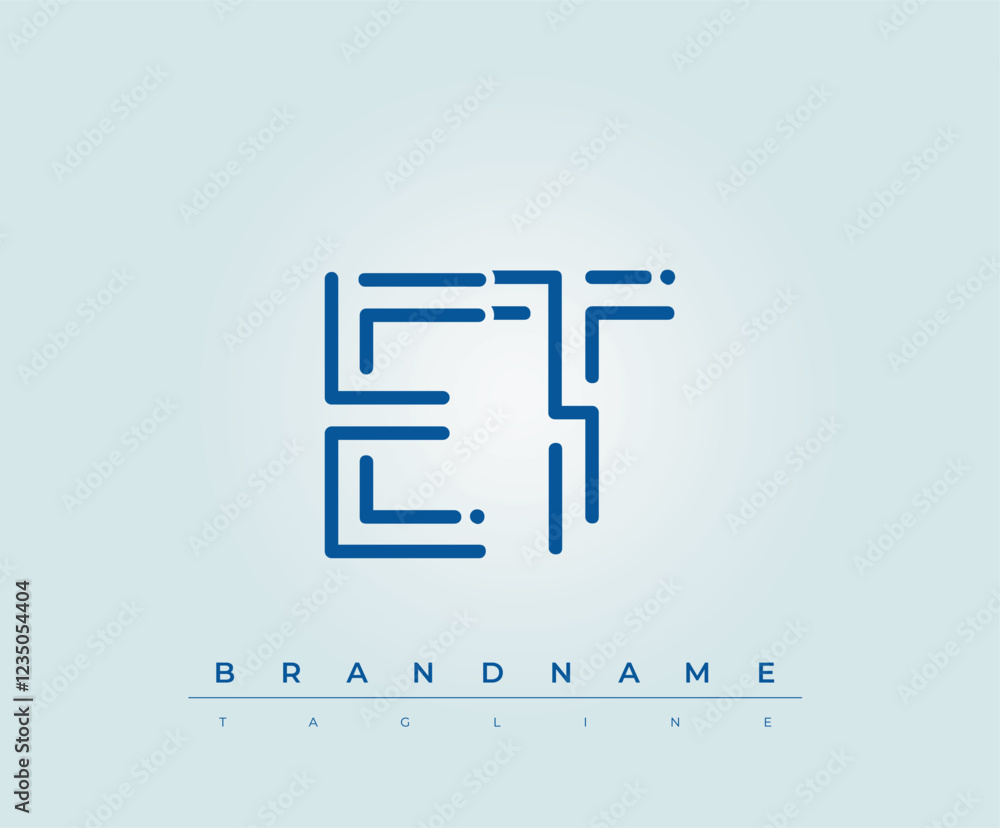 Obraz premium ET Technology Letter Logo Template. This tech letter logo is a graphic mark that uses letters to represent a technology company.