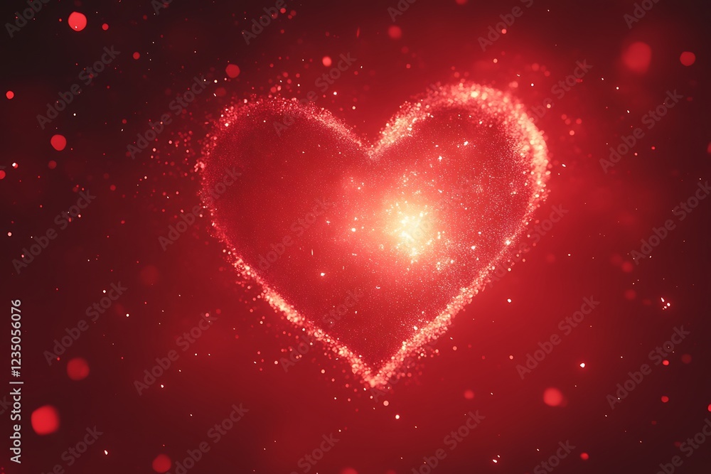 Sparkling Fiery Heart – Romantic Valentine's Day Concept Sparkling Fiery Heart – Romantic Valentine's Day Concept
