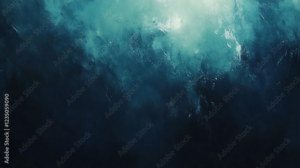 Abstract Teal and Dark Blue Textured Painting Abstract Teal and Dark Blue Textured Painting