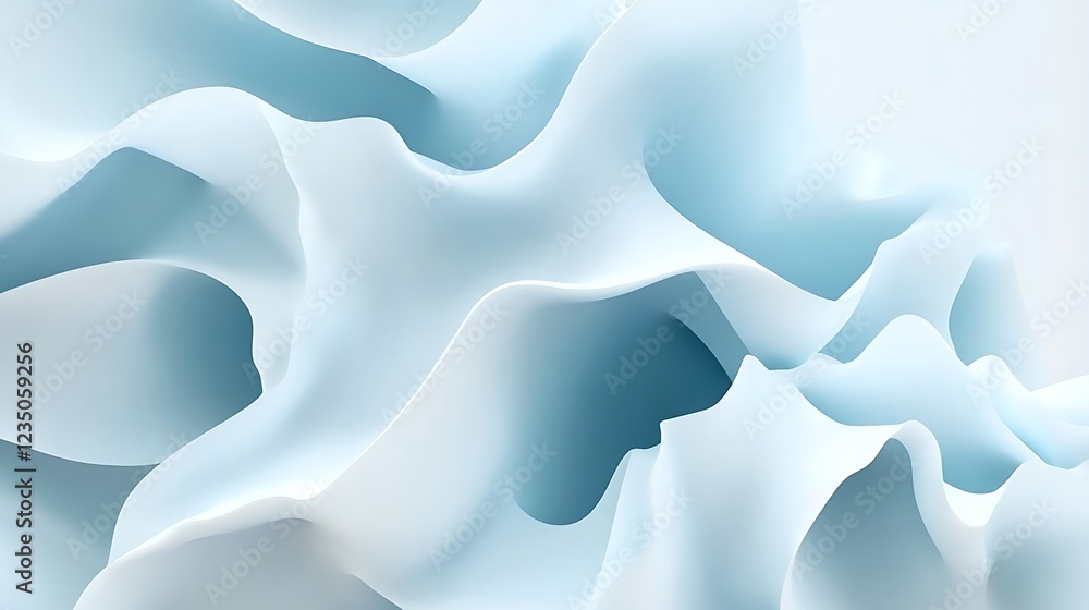 Fototapeta premium Abstract Blue and White Wave Forms Design