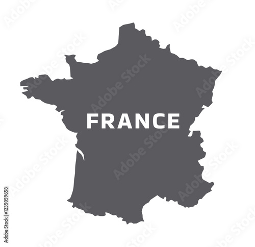 Simple flat France map grey vector