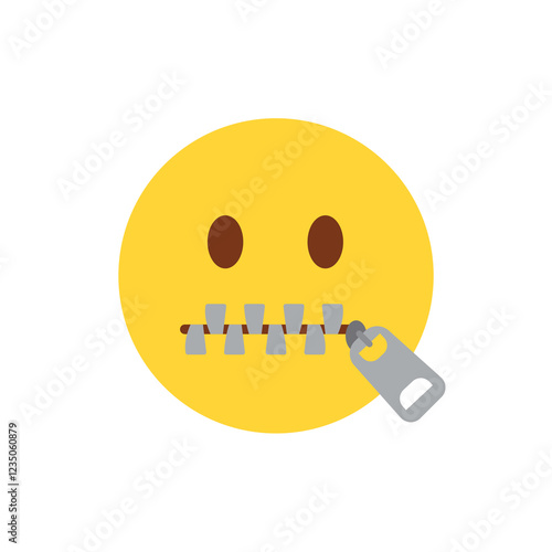 zipper mouth emoji face vector zip it