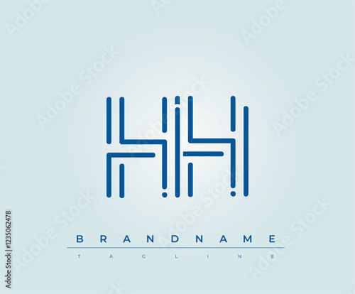 HH Technology Letter  Logo Template. This tech letter logo is a graphic mark that uses letters to represent a technology company.