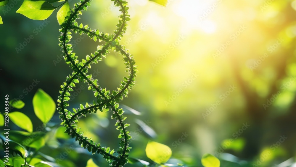 Nature's Code: A DNA Double Helix Crafted from Lush Greenery Nature's Code: A DNA Double Helix Crafted from Lush Greenery