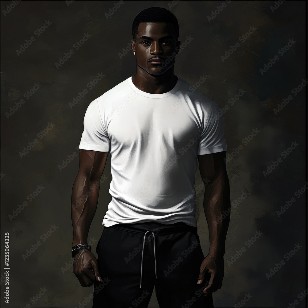 Fototapeta premium Stylish male model showcasing a minimalist fashion look