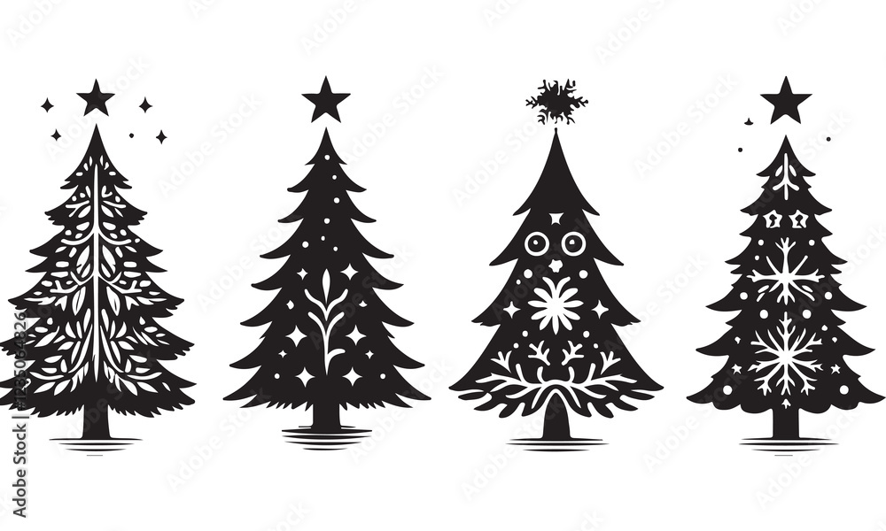 Obraz premium set of christmas trees