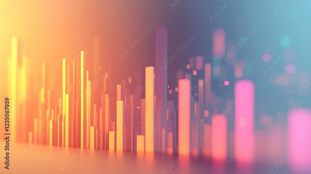 A bar chart illustrates growing business trends, set against a soft gradient background with daylight illumination. A bar chart illustrates growing business trends, set against a soft gradient background with daylight illumination.