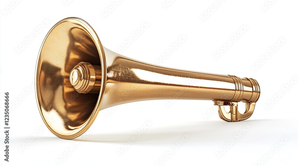 PNG gold megaphone horn on white background PNG gold megaphone horn on white background