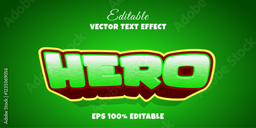Editable text effect hero 3d style