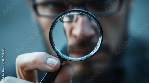 Wallpaper Mural Man examines detail through magnifying glass Torontodigital.ca