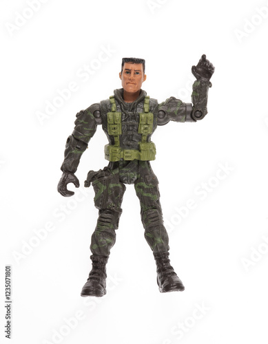American soldier figurine isolated on white background