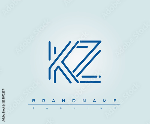 KZ Technology Letter  Logo Template. This tech letter logo is a graphic mark that uses letters to represent a technology company. photo