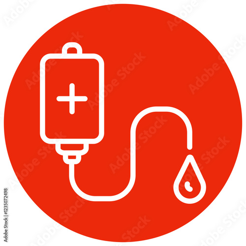 Blood Transfusion Line Circle Icon