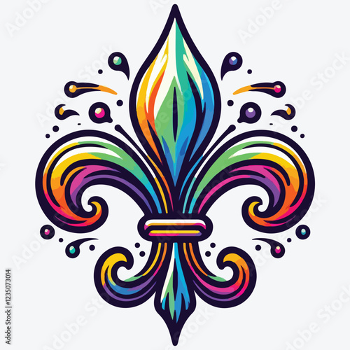 Mardi Gras fleur de lis icon stock illustration