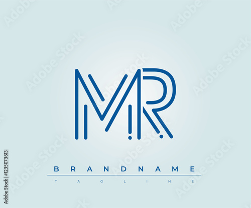 MR Technology Letter  Logo Template. This tech letter logo is a graphic mark that uses letters to represent a technology company.