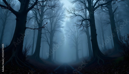 Fondo de interior de bosque oscuro y precioso