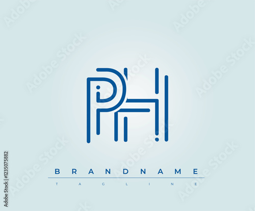 PH Technology Letter  Logo Template. This tech letter logo is a graphic mark that uses letters to represent a technology company.