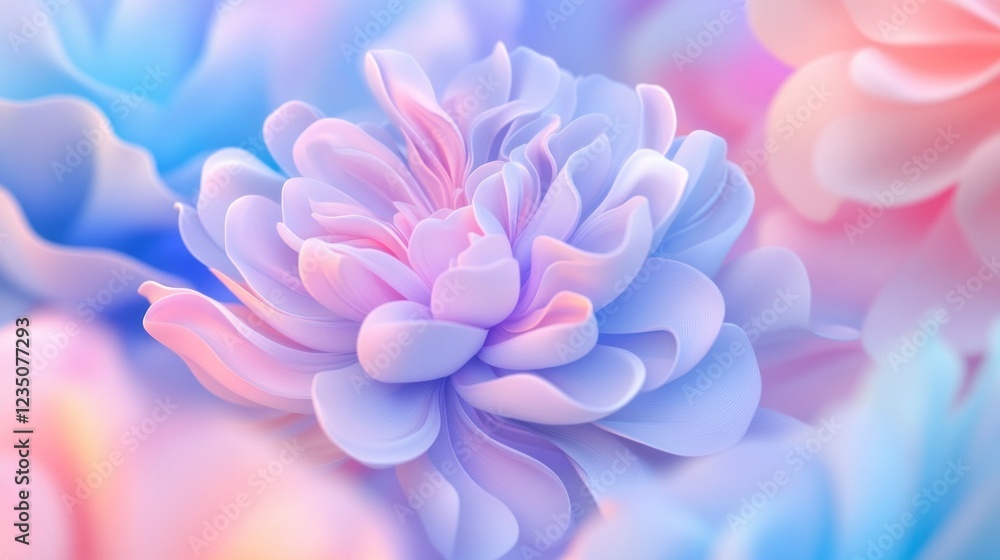 Soft pastel flower, digitally rendered, delicate petals. Soft pastel flower, digitally rendered, delicate petals.