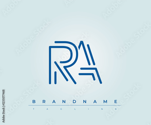 RA Technology Letter  Logo Template. This tech letter logo is a graphic mark that uses letters to represent a technology company.