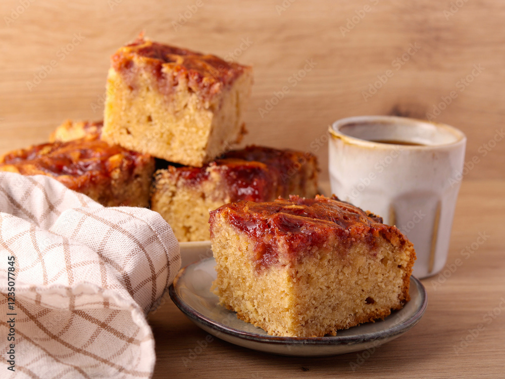 Peanut butter and jelly blondies served Peanut butter and jelly blondies served
