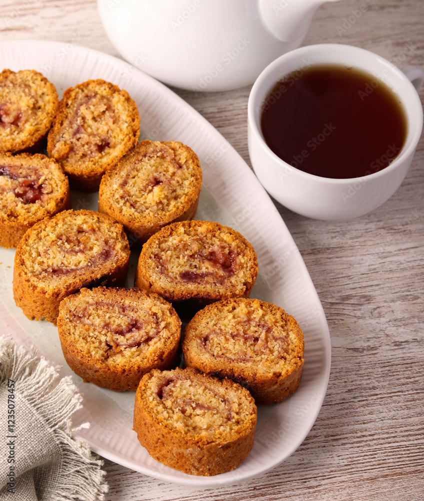 Jam filling roll cookie Jam filling roll cookie