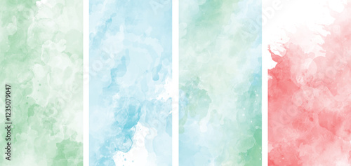 set of bright colorful watercolor background for poster, brochure or flyer abstract watercolor background 