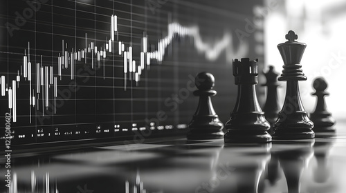 Wallpaper Mural Chess Pieces on Board with Rising Market Trends Torontodigital.ca