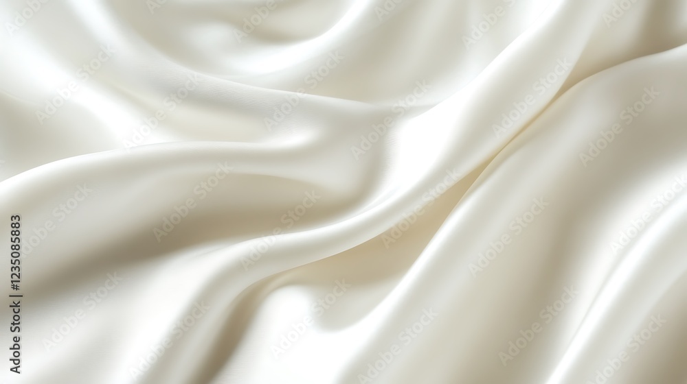 Naklejka premium Elegant Draped Cream Colored Silk Fabric