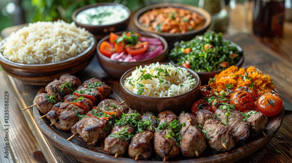 Obraz premium Very tasty and appetizing-looking hot dishes.