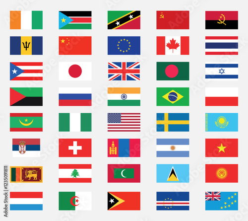 World flags. National flags set. Flags of countries