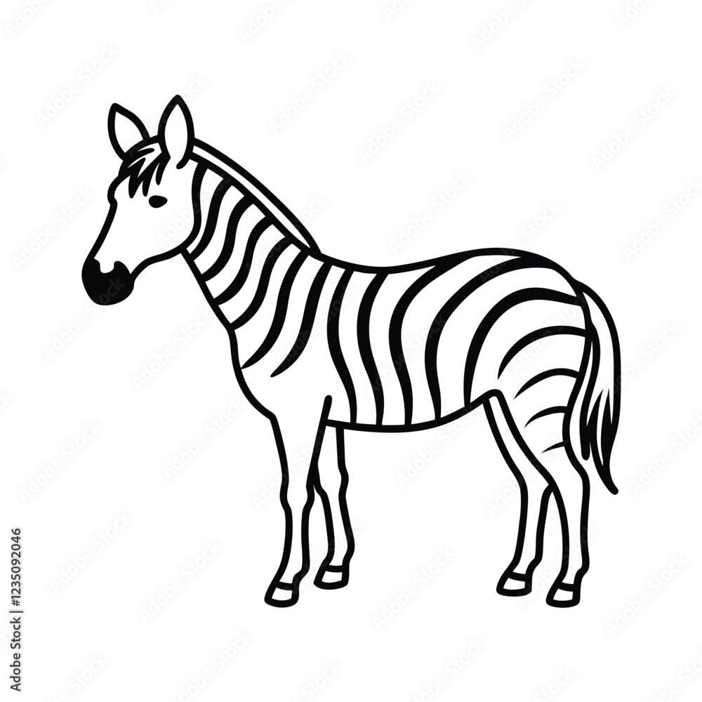 Fototapeta premium Zebra Silhouette Vector Art Illustration and Zebra Black Color Design