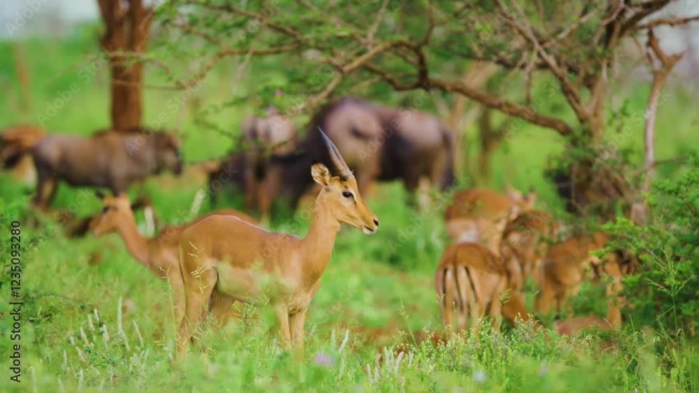 A beautiful impala or rooibok (Aepyceros melampus) Looking into the Camera. A beautiful impala or rooibok (Aepyceros melampus) Looking into the Camera.