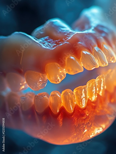 Detailed Close-up of a Full Dental Arch Model photo