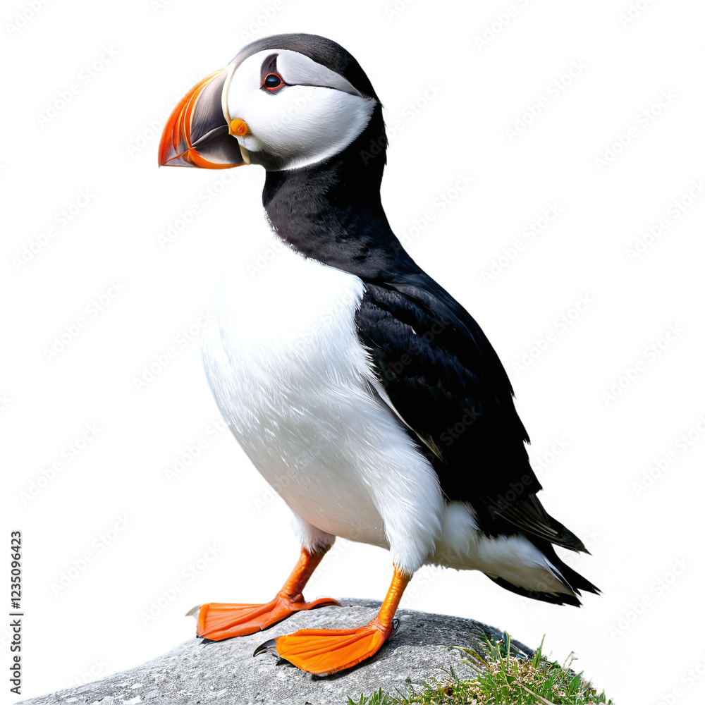 Naklejka premium Puffin Bird isolated on transparent background