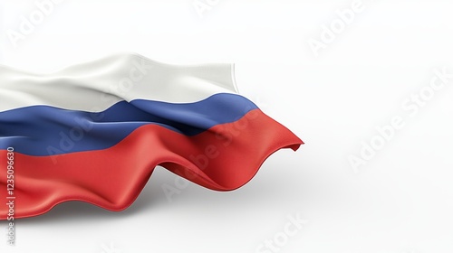 Free Download Russia flag fluttering on flagpole isolated against white background - GFXLoad