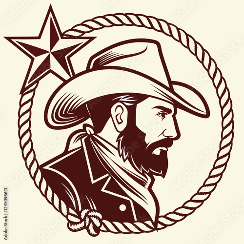 Adobe Illustrator Artwork the-bearded-man-texas-cowboy-logo-vintage-free-vec.