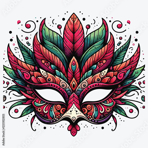 Red Carnival Mask stock illustration