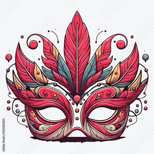 Red Carnival Mask stock illustration