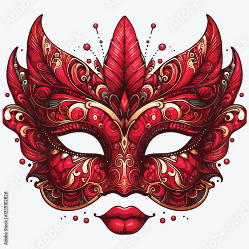 Red Carnival Mask stock illustration