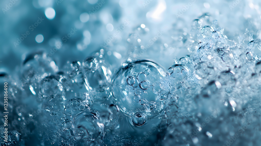 close-up of tiny air bubbles trapped in ice, suspended in a transparent frozen surface close-up of tiny air bubbles trapped in ice, suspended in a transparent frozen surface
