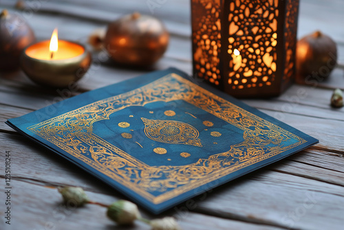 Obraz na płótnie postcard with beautiful arabic colorful lamps for Ramadan. Ramadan kareem, Ramadan Mubarak, Happy Ramadan, generative AI w salonie