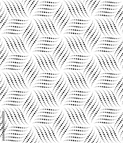 Seamless geometric pattern. Modern background with shaped tiles of dots.