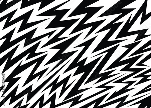 Abstract seamless geometric pattern. Black and white background with lightnings.