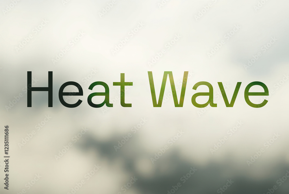 Heat Wave text words inscription on green eco background Heat Wave text words inscription on green eco background
