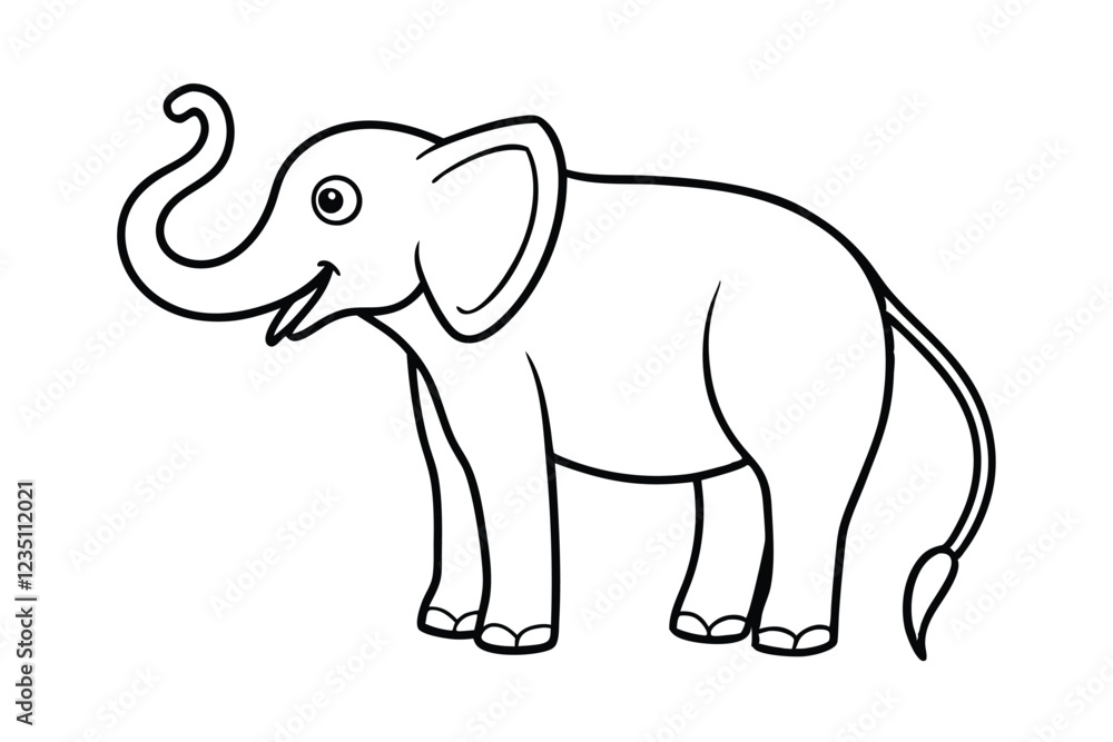 Fototapeta premium elephant cartoon isolated on white