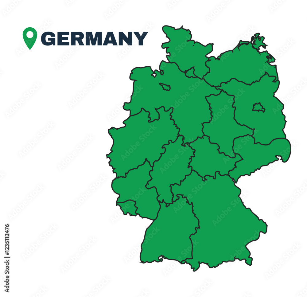 Germany simple flat vector illustration map Germany simple flat vector illustration map